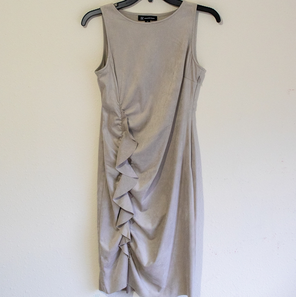 INC Zip Up Smooth Soft Suede Dress
